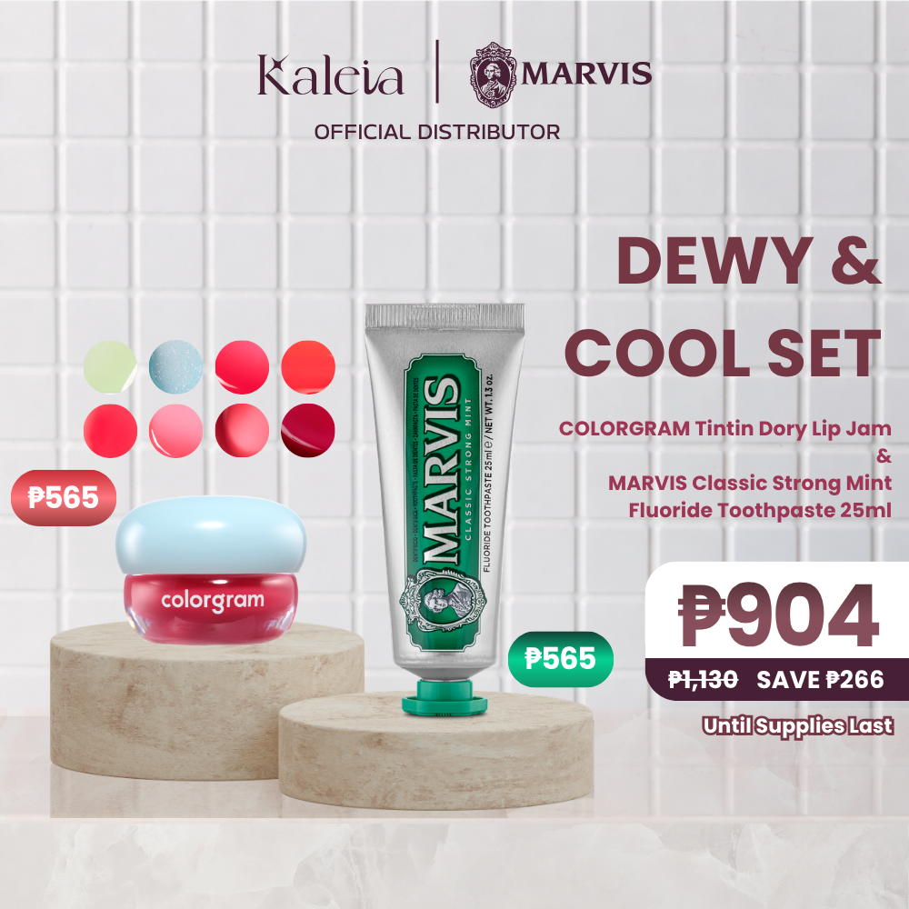 Colorgram x Marvis: Tintin Dory Lip Jam 3.5g + Classic Strong Mint Toothpaste 25ml Dewy & Cool Set