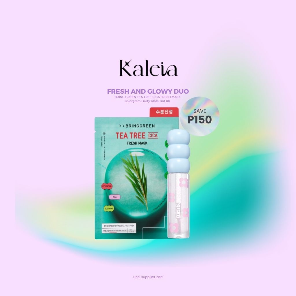 BRING GREEN Tea Tree Cica Fresh Mask & COLORGRAM Fruity Glass Tint Bundle