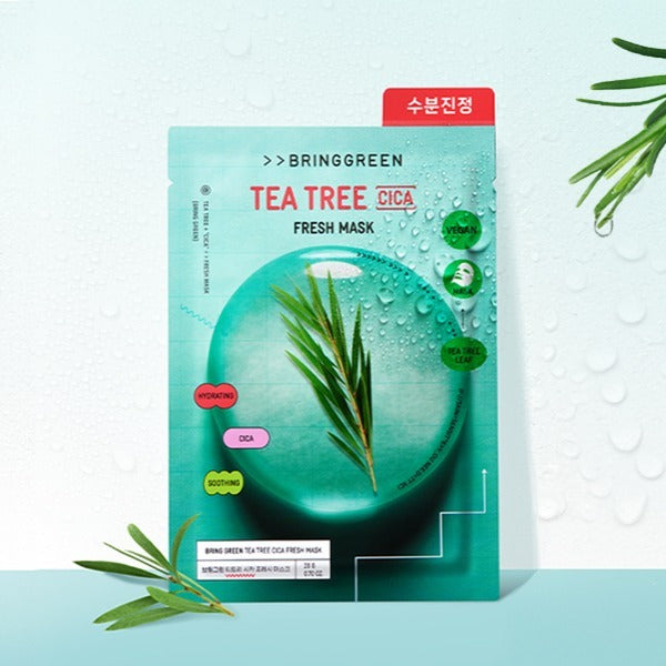 BRING GREEN Tea Tree Cica Fresh Mask & COLORGRAM Fruity Glass Tint Bundle