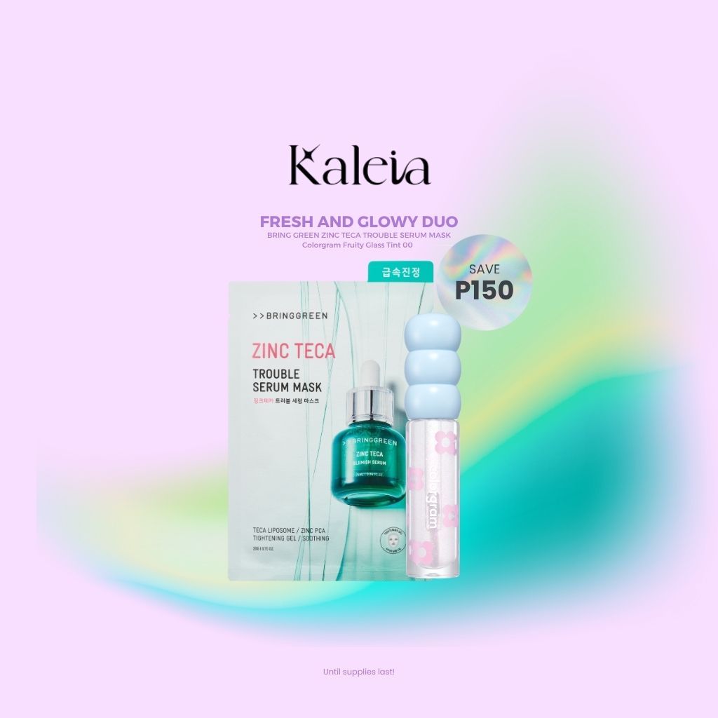 BRING GREEN Zinc Teca Trouble Serum Mask & COLORGRAM Fruity Glass Tint Bundle