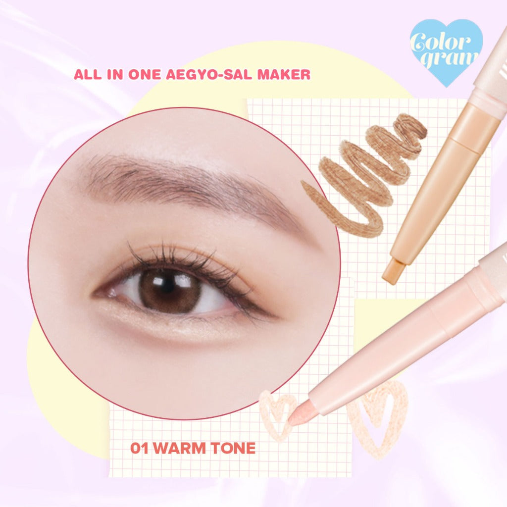 COLORGRAM All-in-One Aegyo-sal Maker | 2-in-1 Pen Highlighter & Shadow