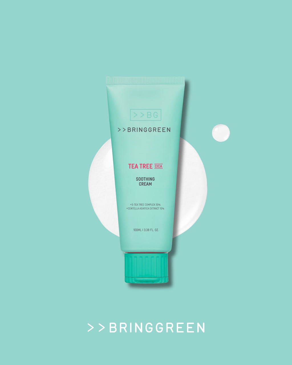 BRING GREEN Tea Tree Cica Soothing Cream for Sensitive/Acne-Prone Skin (100ml)