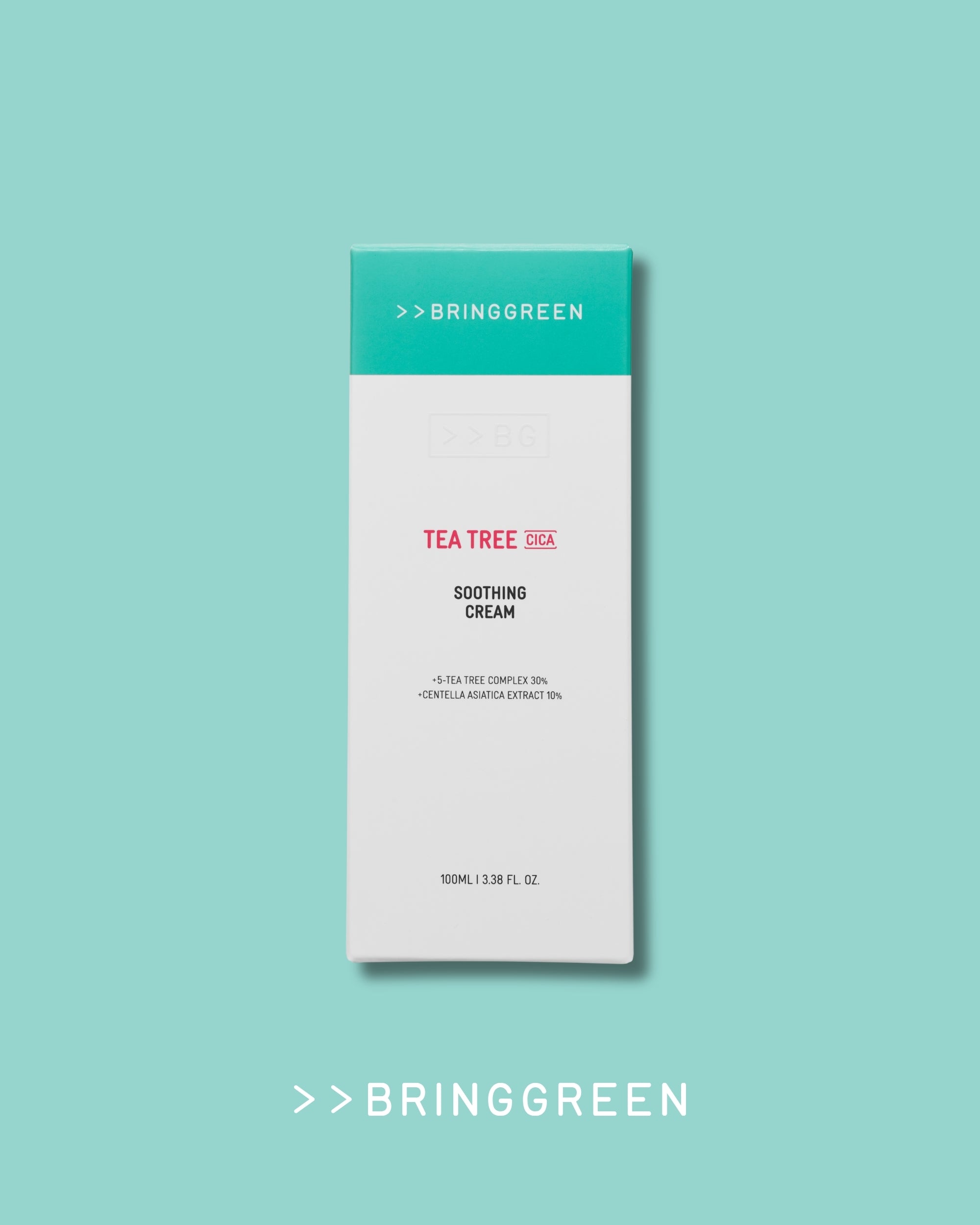 BRING GREEN Tea Tree Cica Soothing Cream for Sensitive/Acne-Prone Skin (100ml)