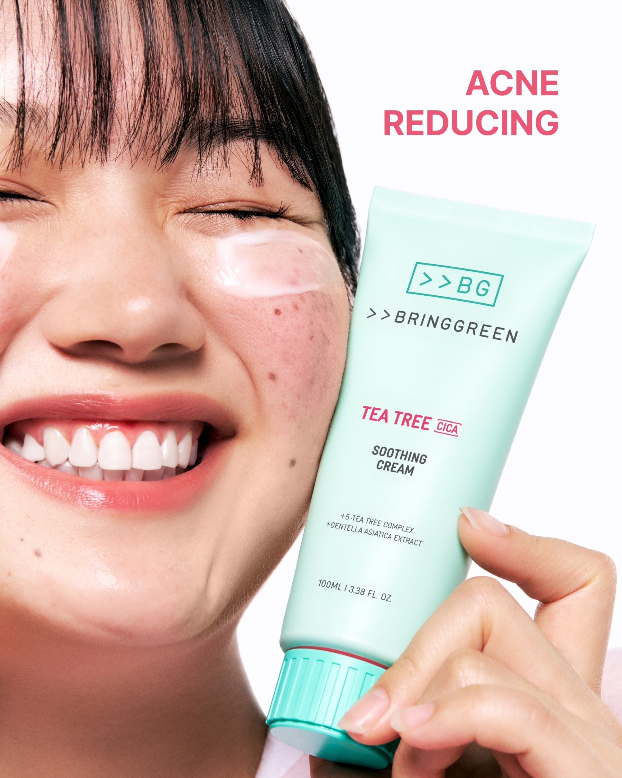 BRING GREEN Tea Tree Cica Soothing Cream for Sensitive/Acne-Prone Skin (100ml)