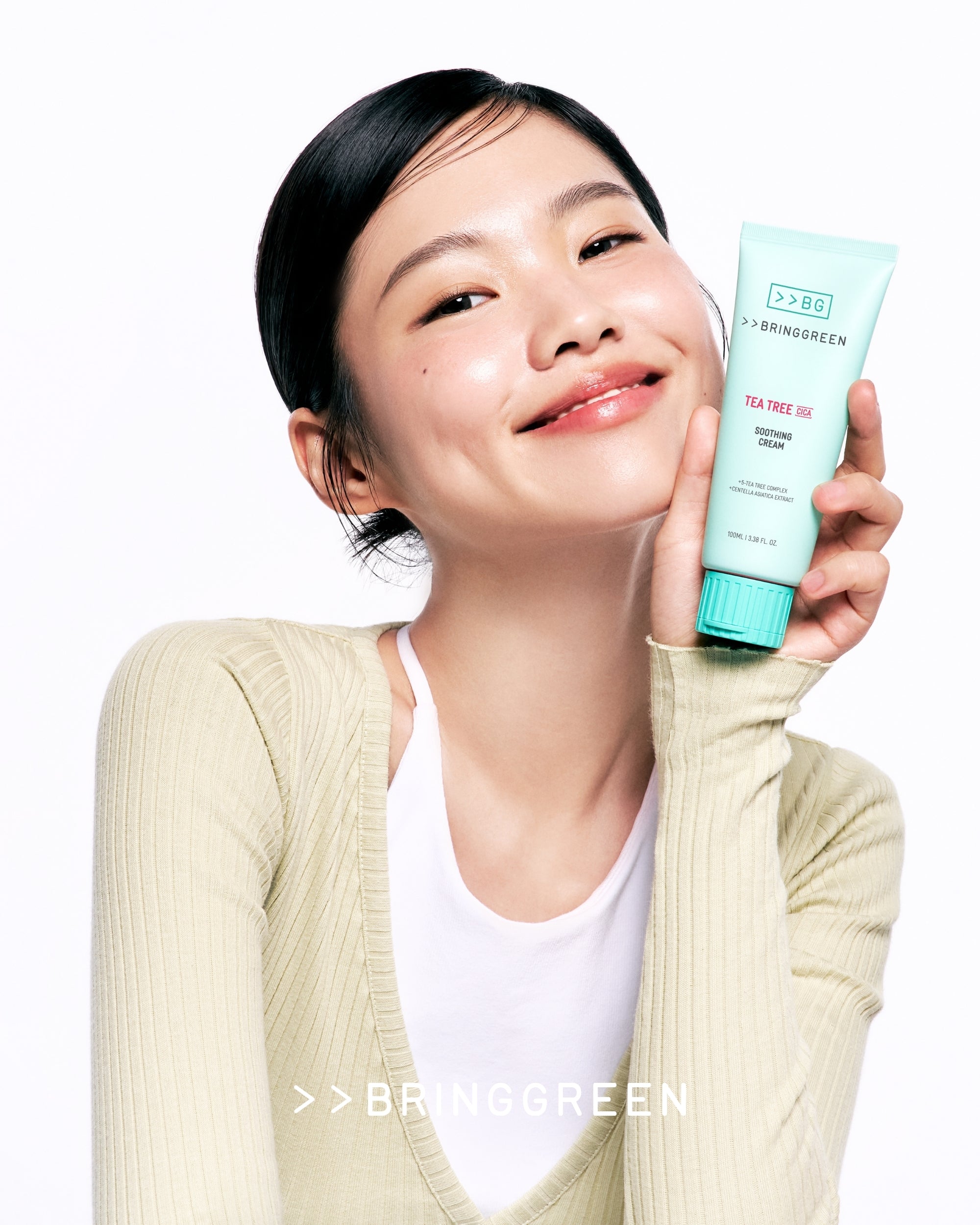 BRING GREEN Tea Tree Cica Soothing Cream for Sensitive/Acne-Prone Skin (100ml)