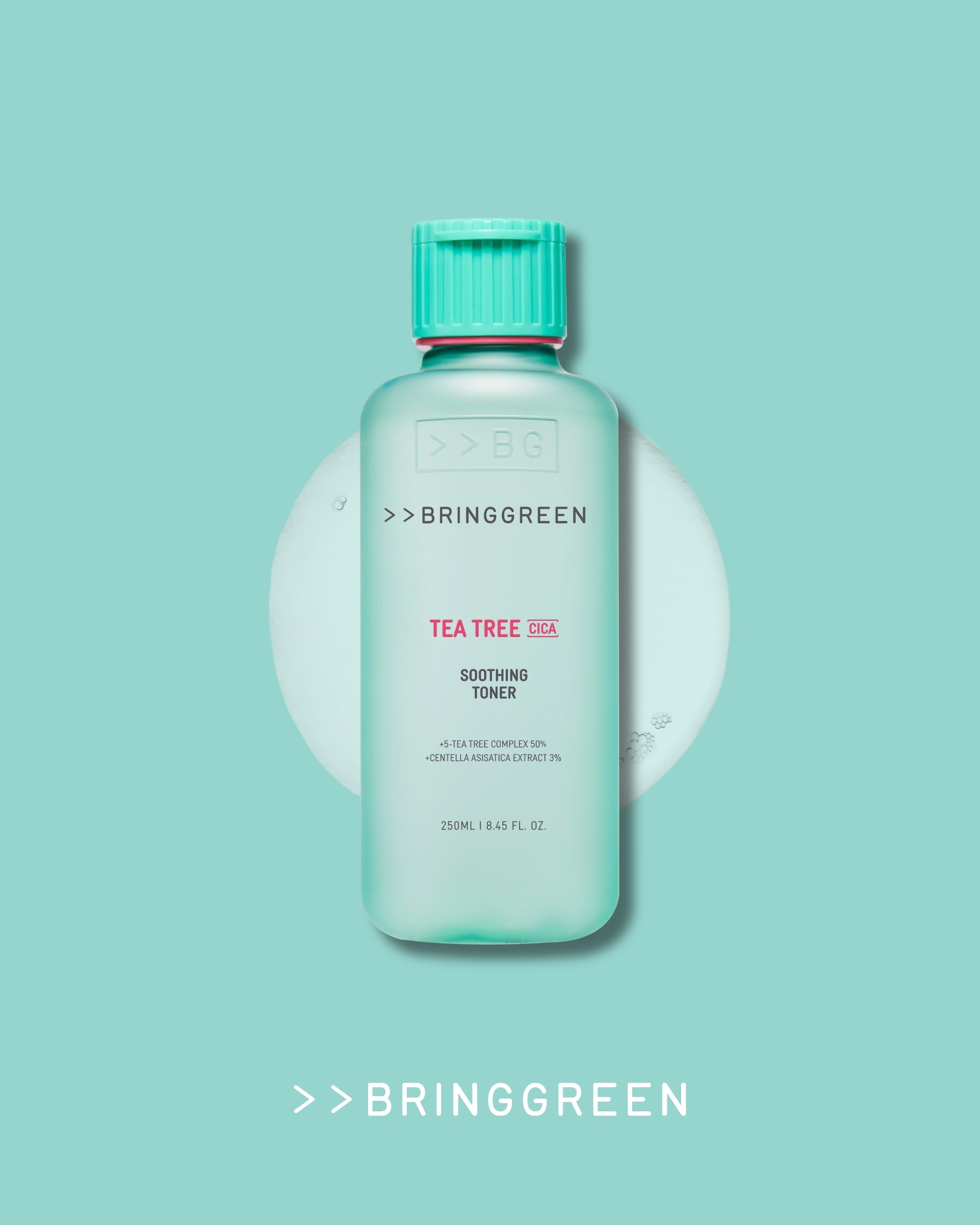 BRING GREEN Tea Tree Cica Trouble Soothing Toner for Sensitive/Acne-Prone Skin (250ml)