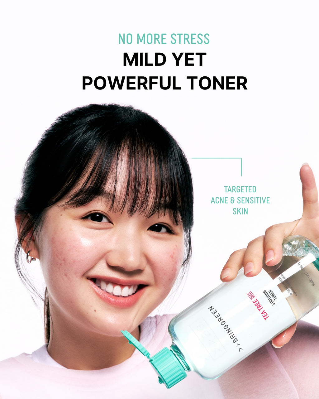 BRING GREEN Tea Tree Cica Trouble Soothing Toner for Sensitive/Acne-Prone Skin (250ml)