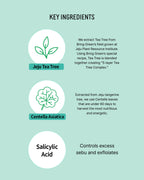 BRING GREEN Tea Tree Cica Trouble Cleansing Foam for Sensitive/Acne-Prone Skin (300ml)