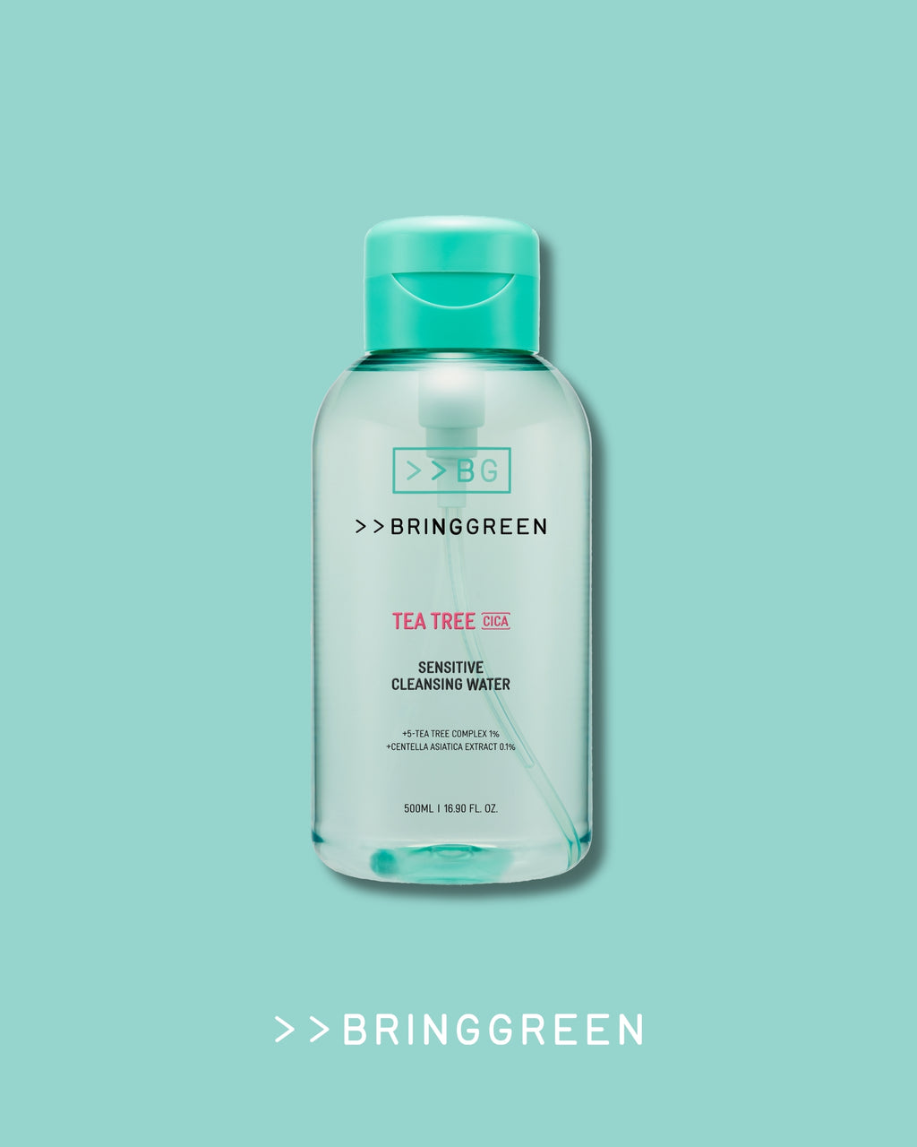 BRING GREEN Tea Tree Cica Sensitive Cleansing Water for Sensitive/Acne-Prone Skin (500ml)