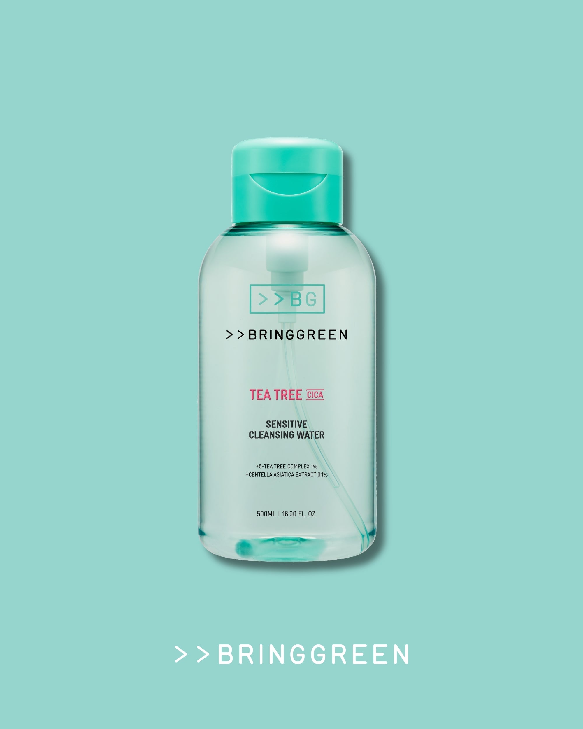 BRING GREEN Tea Tree Cica Sensitive Cleansing Water for Sensitive/Acne-Prone Skin (500ml)