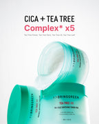 BRING GREEN Tea Tree Cica Trouble Soothing Toner Pads for Sensitive/Acne-Prone Skin (150g)