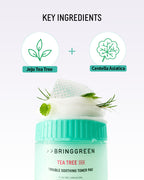 BRING GREEN Tea Tree Cica Trouble Soothing Toner Pads for Sensitive/Acne-Prone Skin (150g)