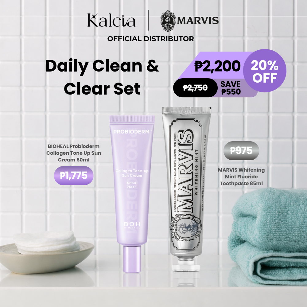 Bioheal x Marvis: Collagen Tone Up Sun Cream 50ml & Whitening Mint 85ml Toothpaste Smile & Glow Duo
