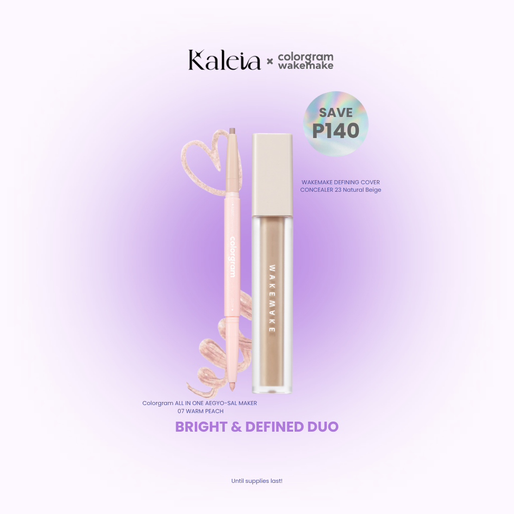 COLORGRAM Aegyo-sal Maker #07 Warm Peach & WAKEMAKE Concealer #23 Natural Beige Bundle