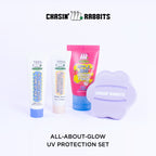 CHASIN' RABBITS All-About-Glow UV Protection Set - Travel Size Makeup Skincare Mini Bundle Set
