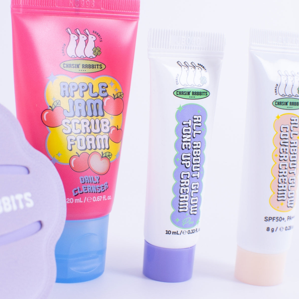 CHASIN' RABBITS The Ultimate Tone & Glow Kit - Travel Size Makeup Skincare Mini Bundle Set
