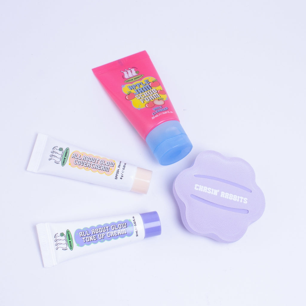 CHASIN' RABBITS The Ultimate Tone & Glow Kit - Travel Size Makeup Skincare Mini Bundle Set