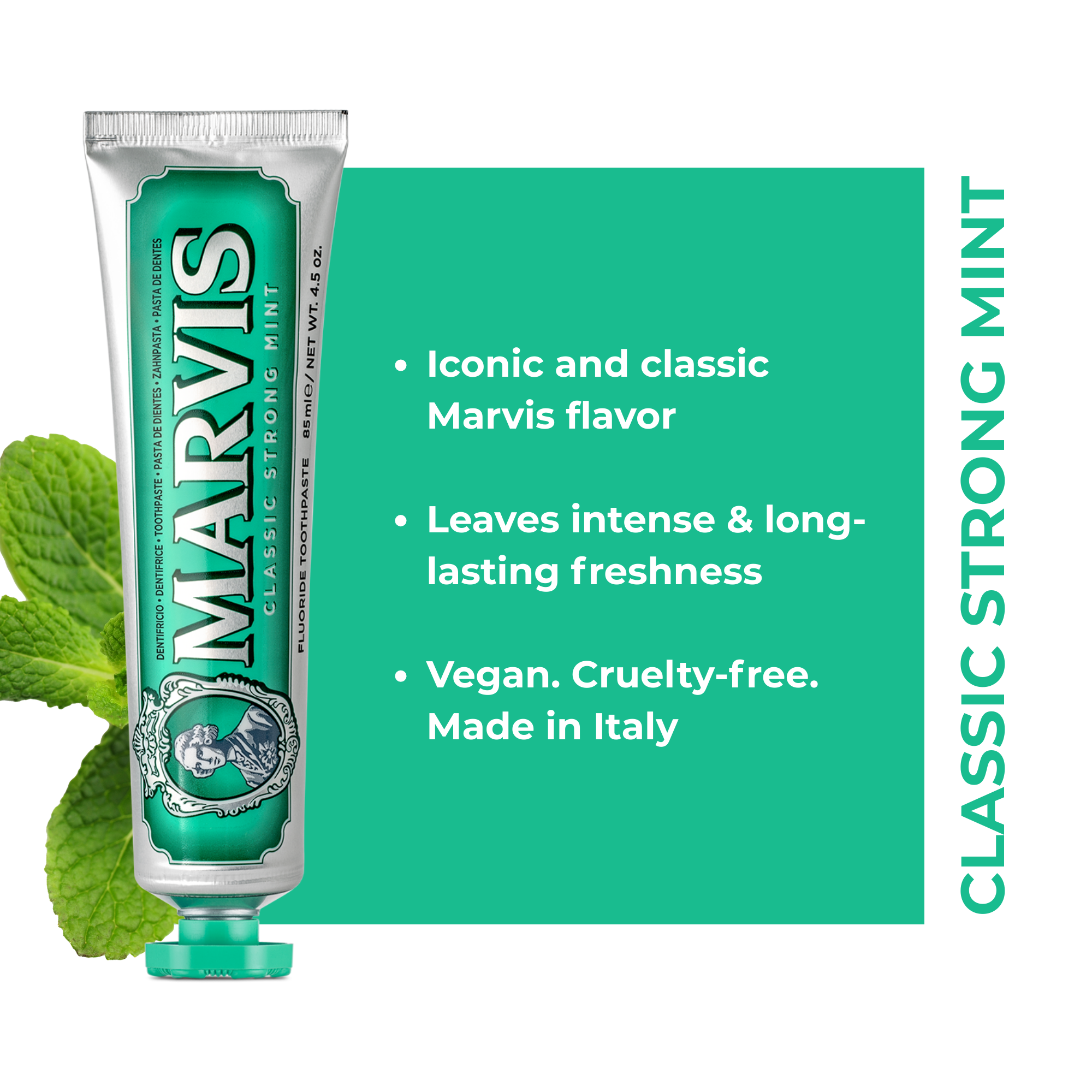 Marvis Classic Strong Mint Fluoride Toothpaste 85mL