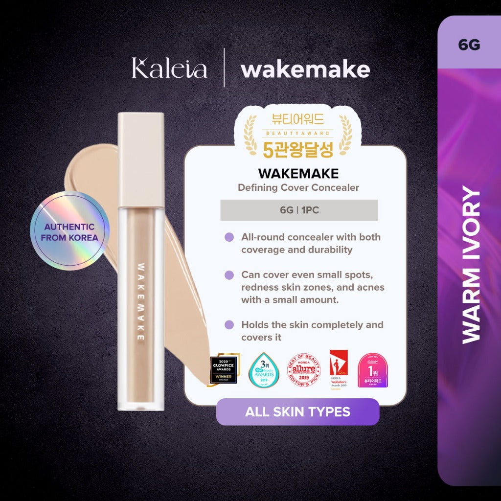 WAKEMAKE Defining Cover Concealer (6g) | Long-Lasting Full Coverage