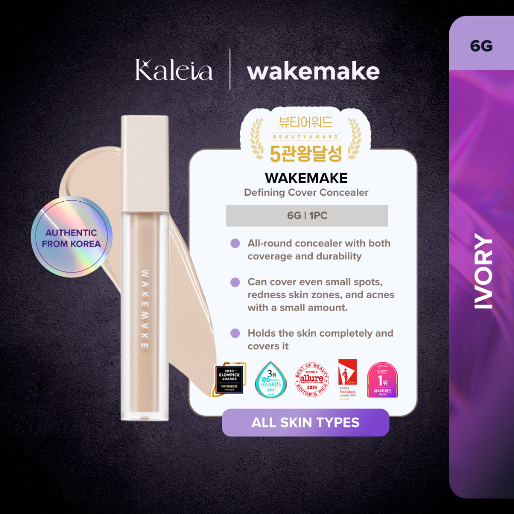 WAKEMAKE Defining Cover Concealer (6g) | Long-Lasting Full Coverage