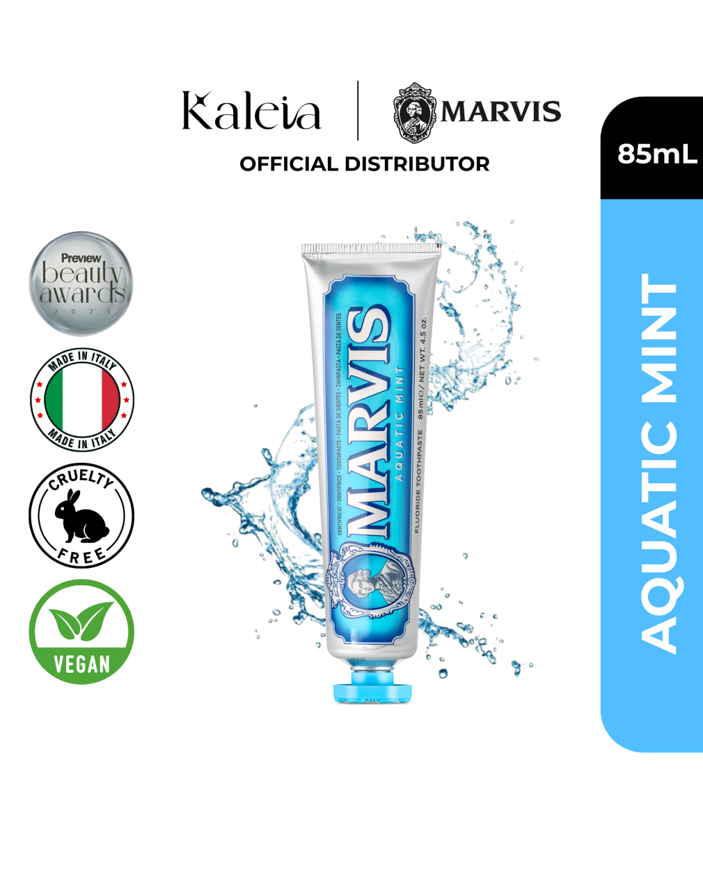 Marvis Aquatic Mint Fluoride Toothpaste 85mL