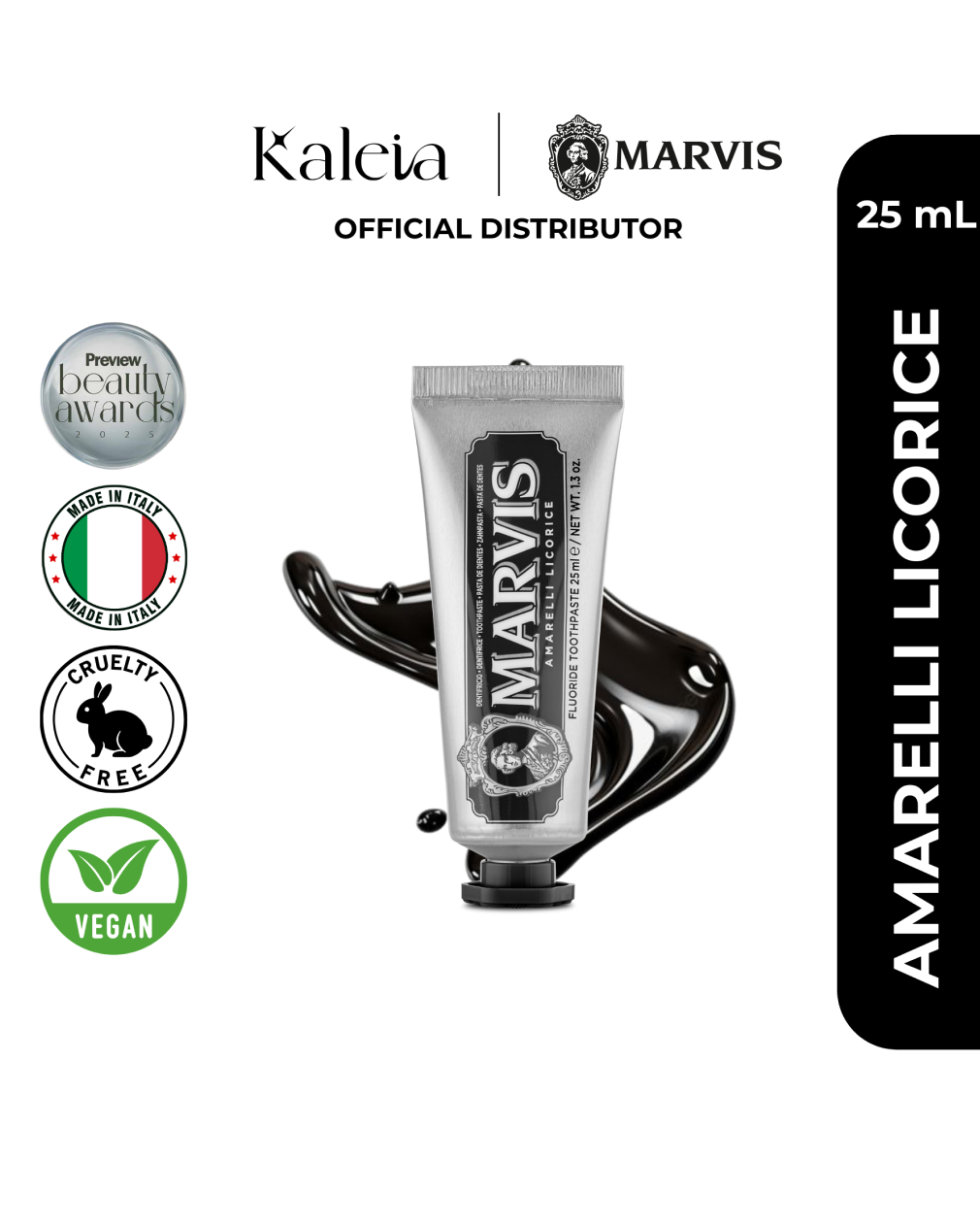 Marvis Amarelli Licorice Fluoride Toothpaste 25mL