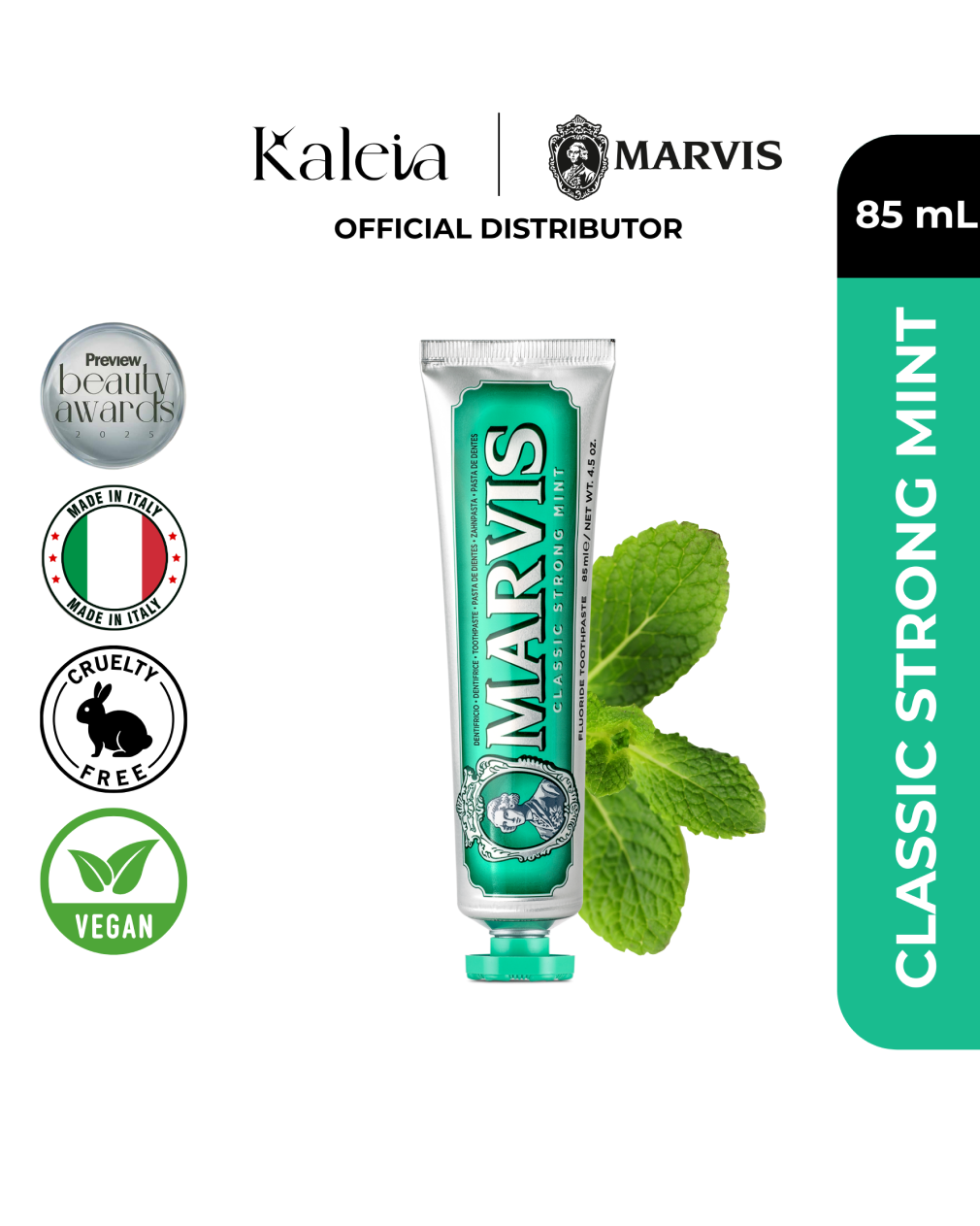 Marvis Classic Strong Mint Fluoride Toothpaste 85mL