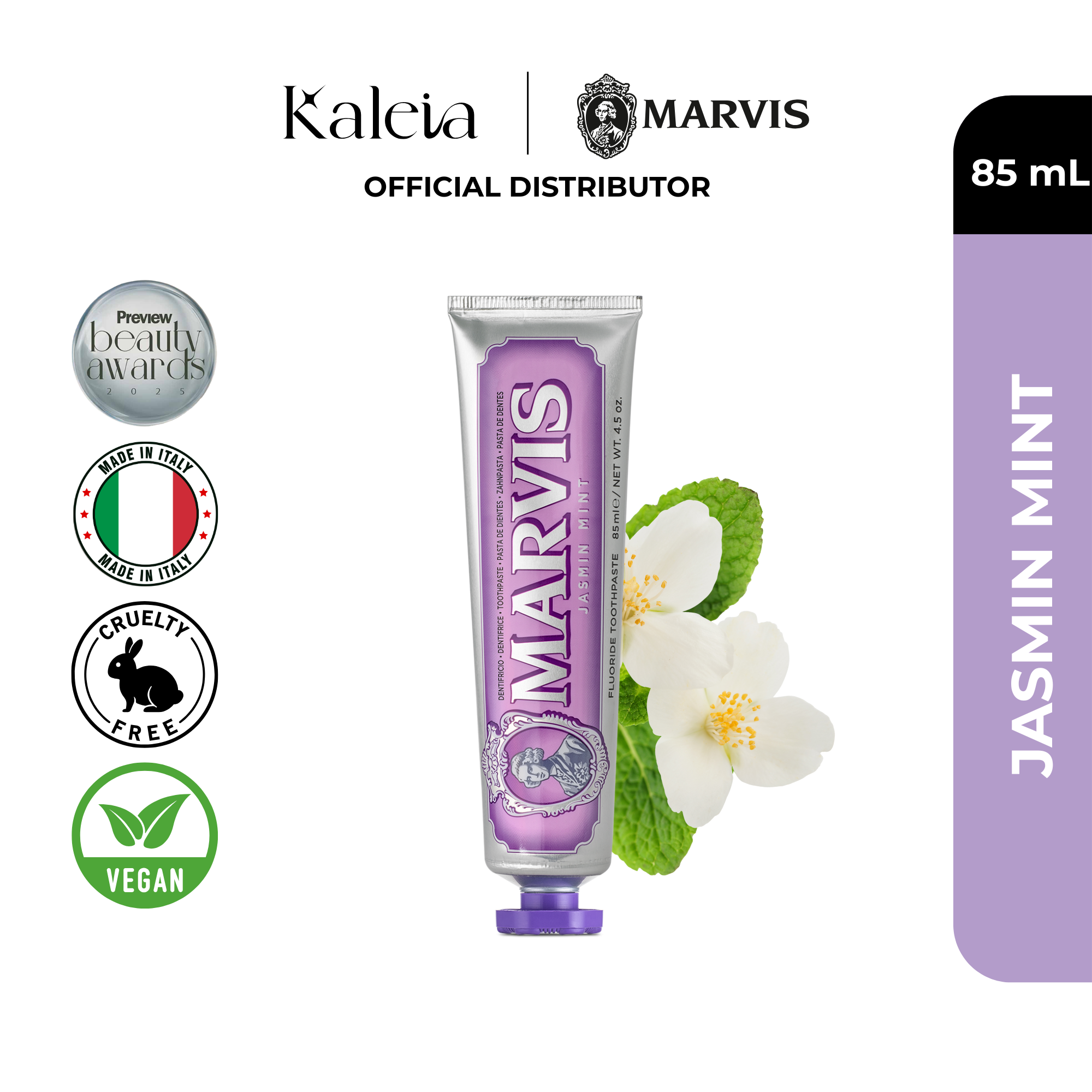 Marvis Jasmin Mint Fluoride Toothpaste 85mL