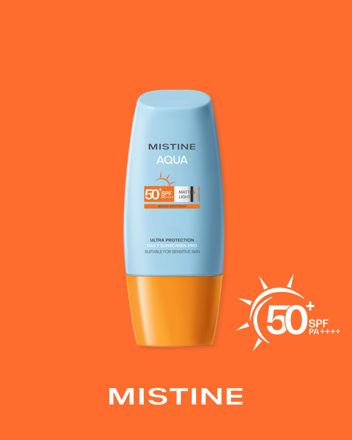 MISTINE  Aqua Base Ultra Protection Matte & Light Face Sunscreen Pro SPF50+ PA++++