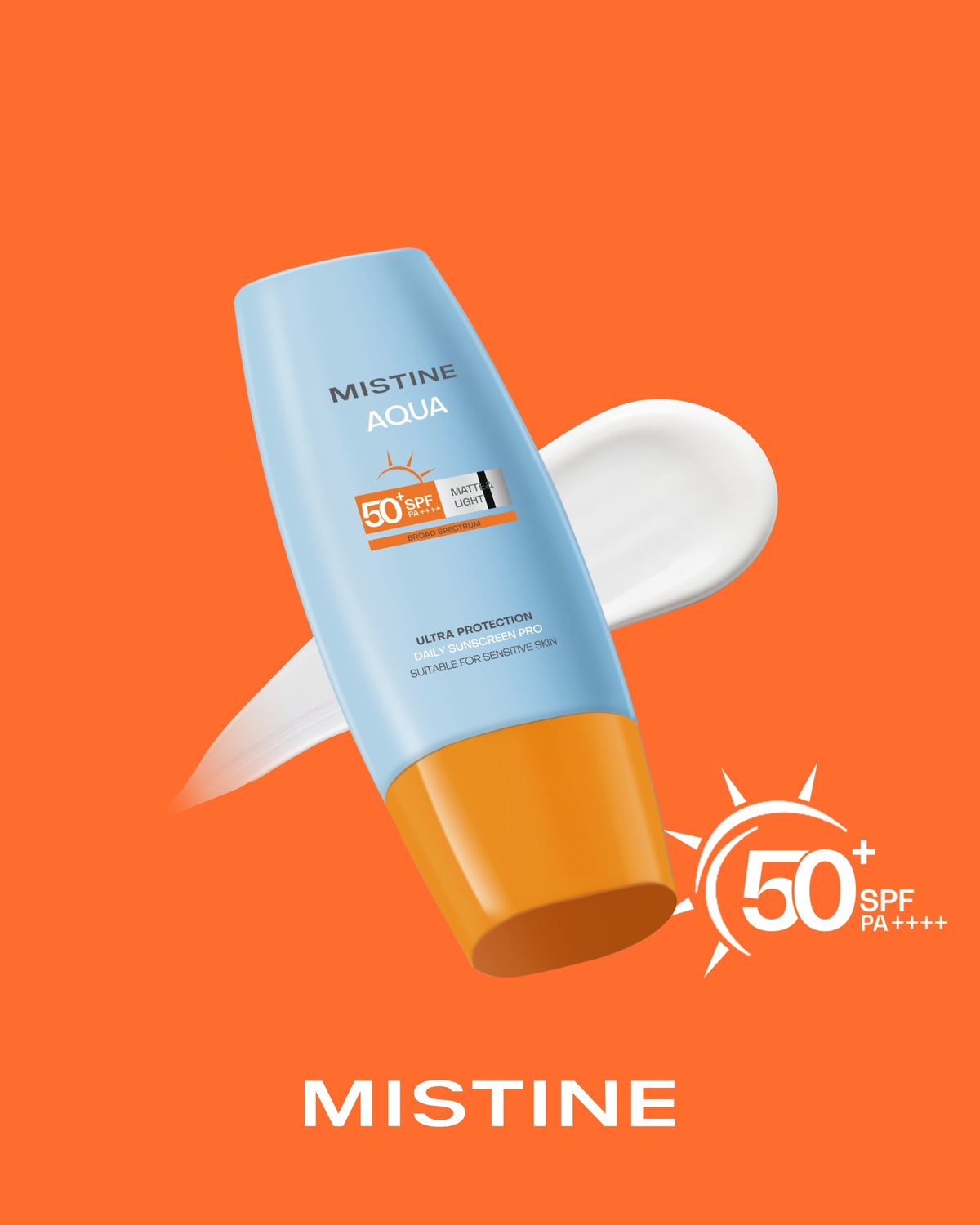 MISTINE  Aqua Base Ultra Protection Matte & Light Face Sunscreen Pro SPF50+ PA++++