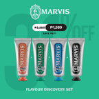 Marvis Amarelli Licorice 25ml + Aquatic Mint 25ml + Classic Strong Mint 25ml + Ginger Mint 25ml
