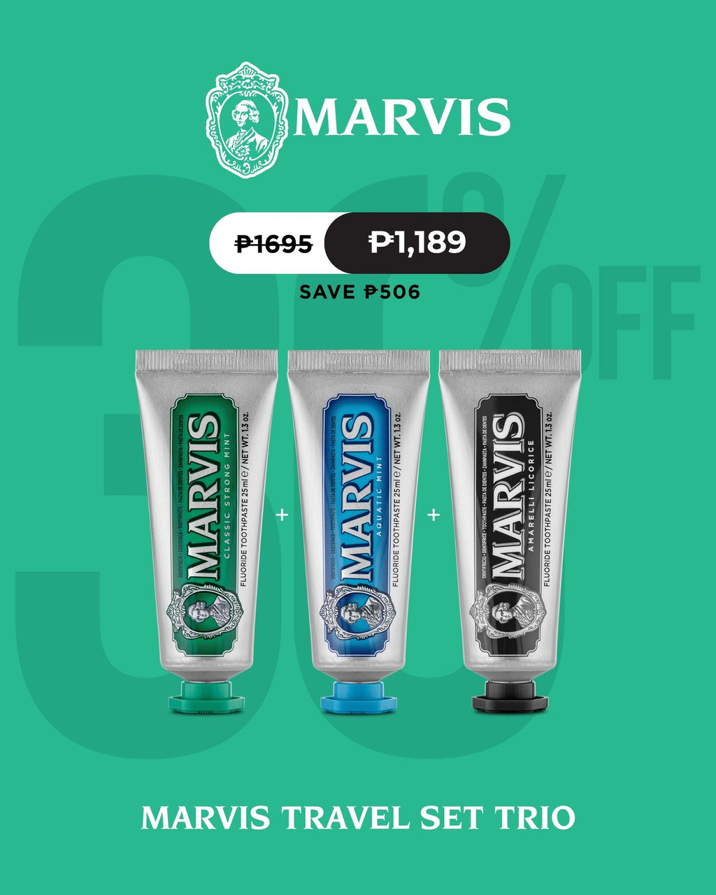 Marvis Amarelli Licorice 25ml + Aquatic Mint 25ml + Classic Strong Mint 25ml