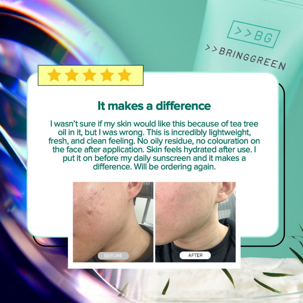 BRING GREEN Tea Tree Cica Soothing Cream for Sensitive/Acne-Prone Skin (100ml)