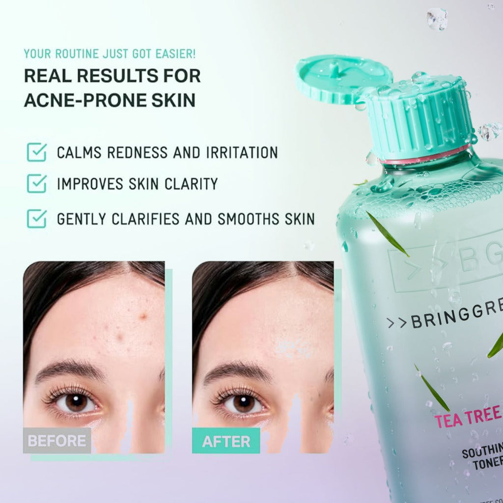 BRING GREEN Tea Tree Cica Trouble Soothing Toner for Sensitive/Acne-Prone Skin (250ml)
