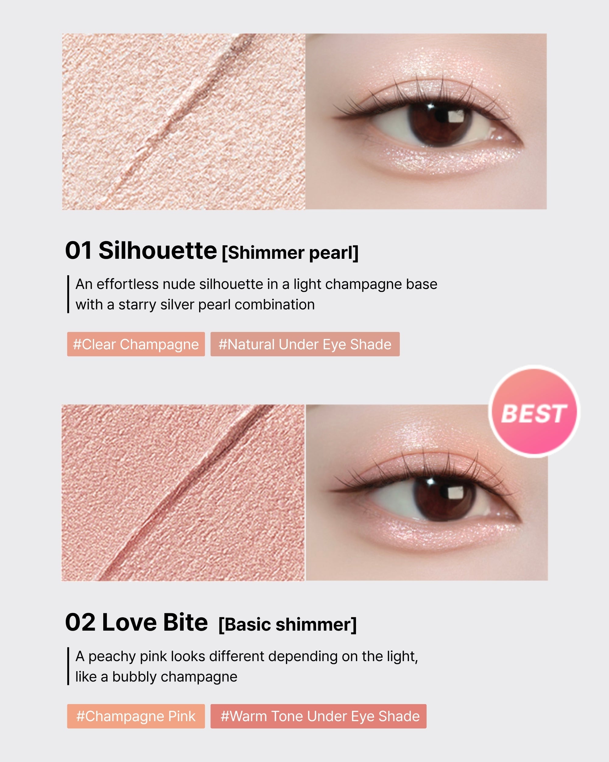 WAKEMAKE Glitz Longwear Stick Shadow (0.45g) | Smudge-Proof and Crease-Resistant
