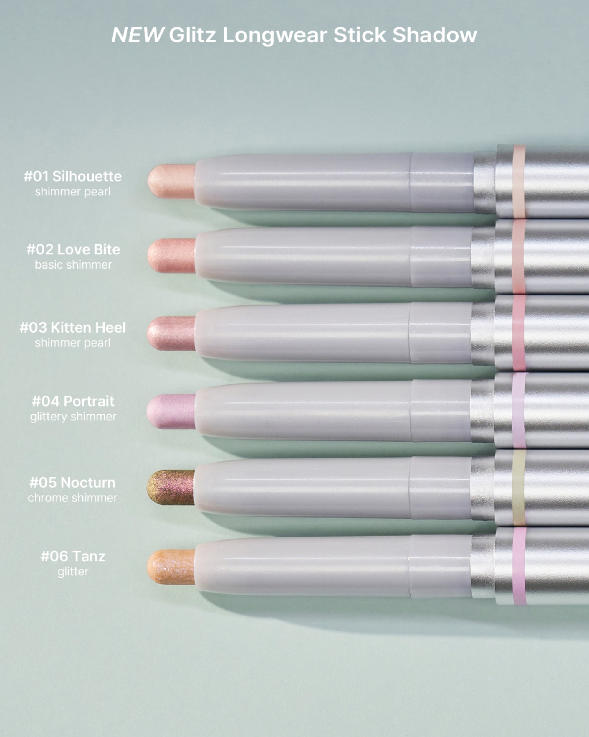 WAKEMAKE Glitz Longwear Stick Shadow (0.45g) | Smudge-Proof and Crease-Resistant