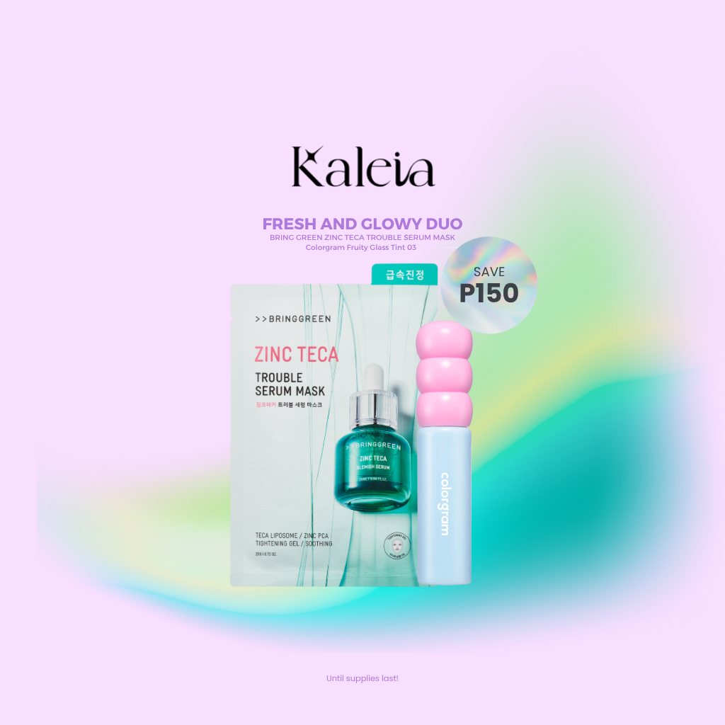 BRING GREEN Zinc Teca Trouble Serum Mask & COLORGRAM Fruity Glass Tint Bundle