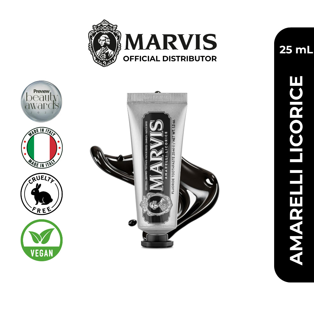 Marvis Amarelli Licorice 25ml + Aquatic Mint 25ml + Classic Strong Mint 25ml + Ginger Mint 25ml