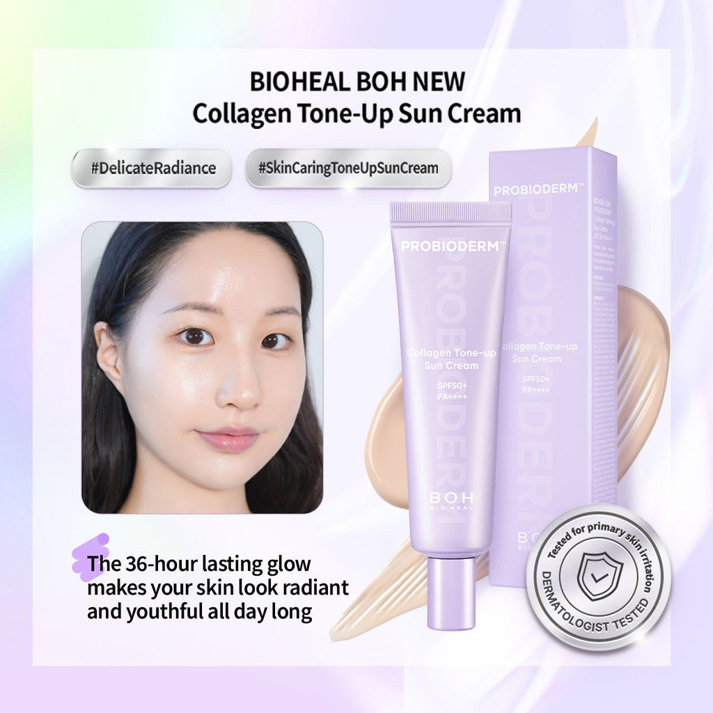 Bioheal x Marvis: Collagen Tone Up Sun Cream 50ml & Whitening Mint 85ml Toothpaste Smile & Glow Duo