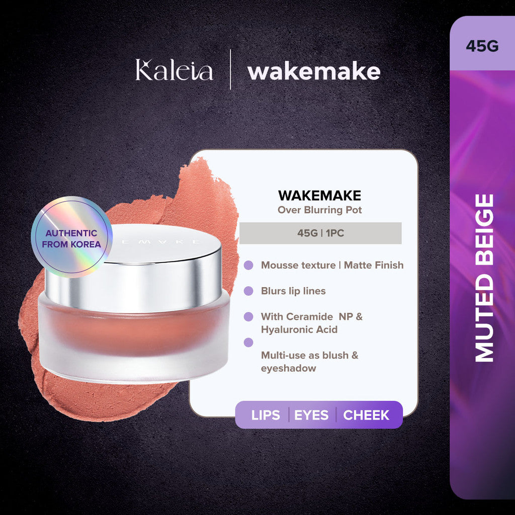 WAKEMAKE Over Blurring Pot (4.5g) | 2-in-1 Lip & Cheek Cream