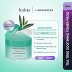 BRING GREEN Tea Tree Cica Trouble Soothing Toner Pads for Sensitive/Acne-Prone Skin (150g)