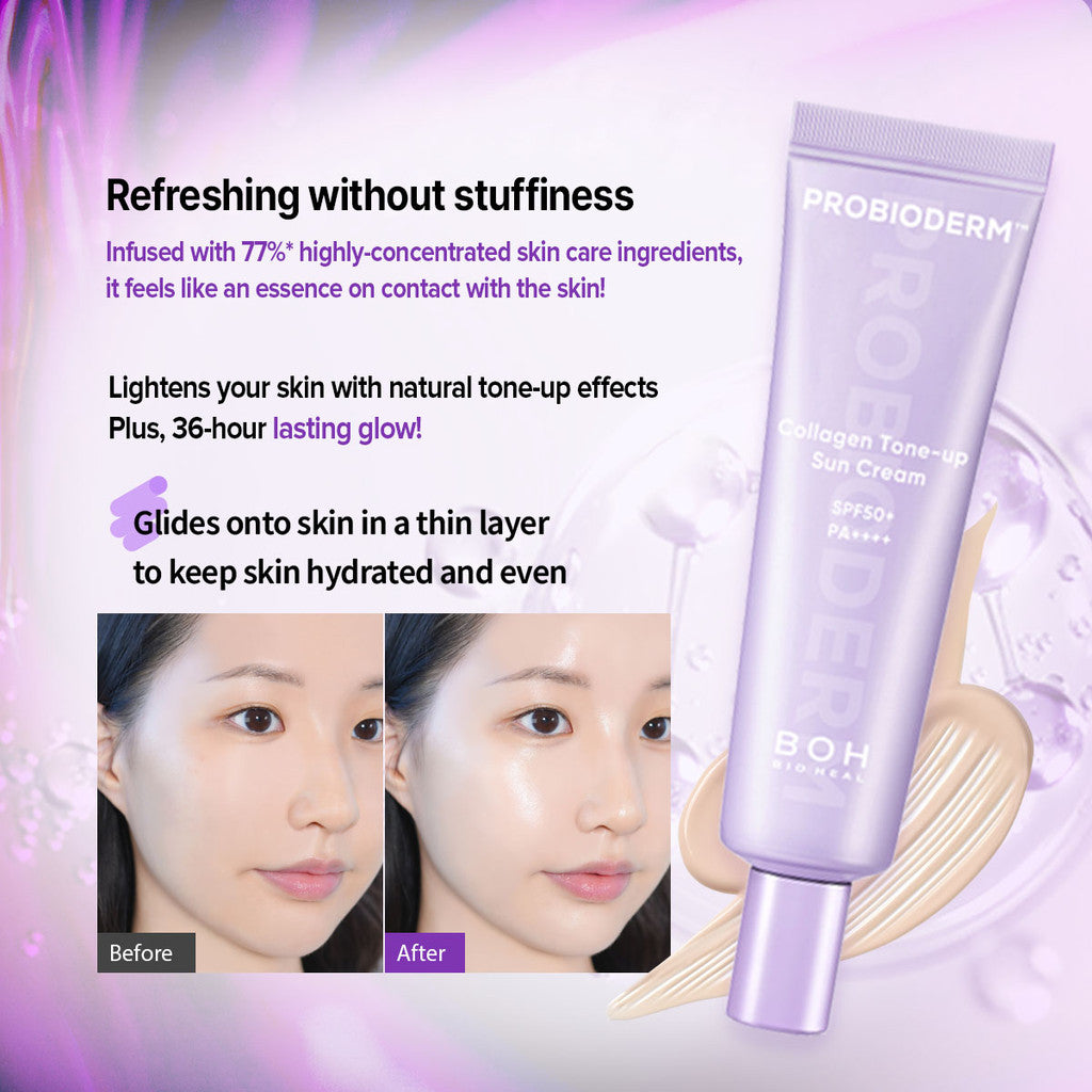 Bioheal x Marvis: Collagen Tone Up Sun Cream 50ml & Whitening Mint 85ml Toothpaste Smile & Glow Duo