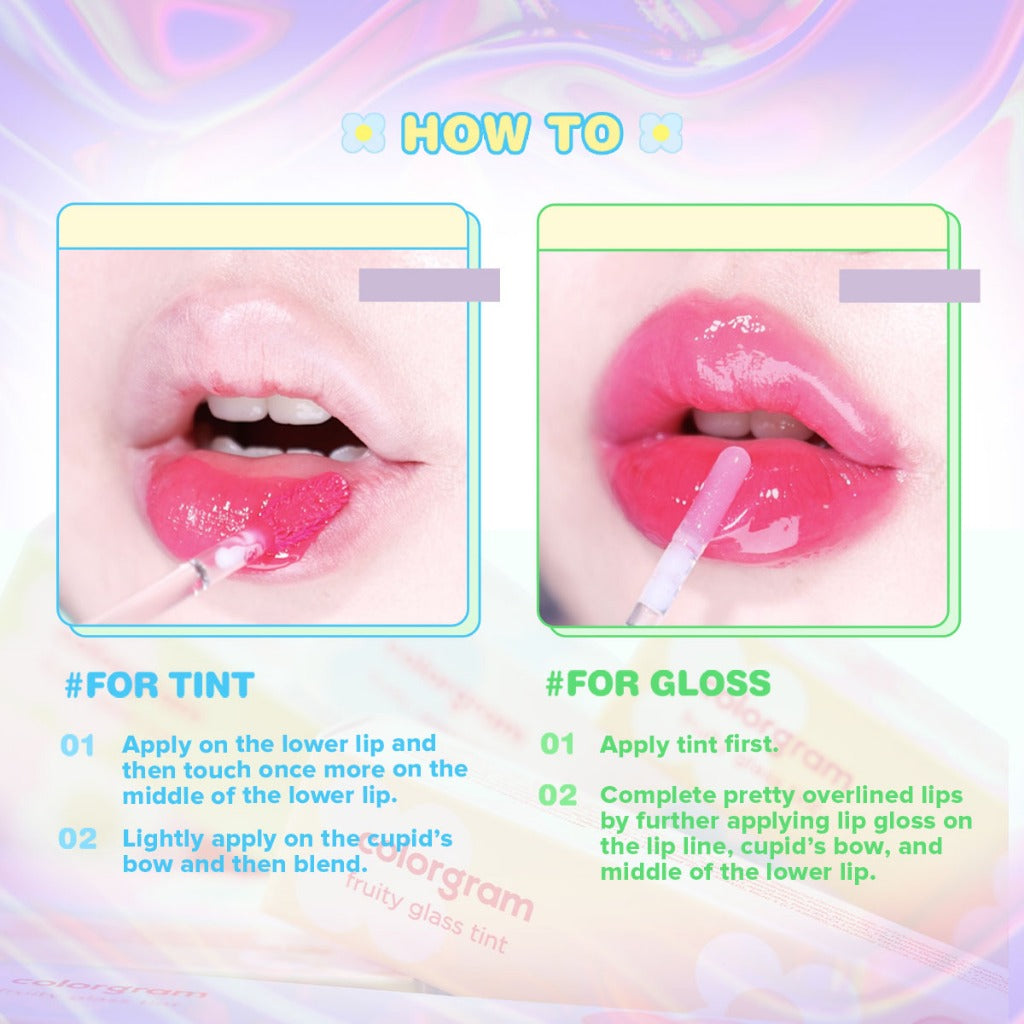 COLORGRAM Fruity Glass Tint (2.8g) | Long-lasting Glass Lip Tint