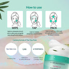 BRING GREEN Tea Tree Cica Trouble Soothing Toner Pads for Sensitive/Acne-Prone Skin (150g)