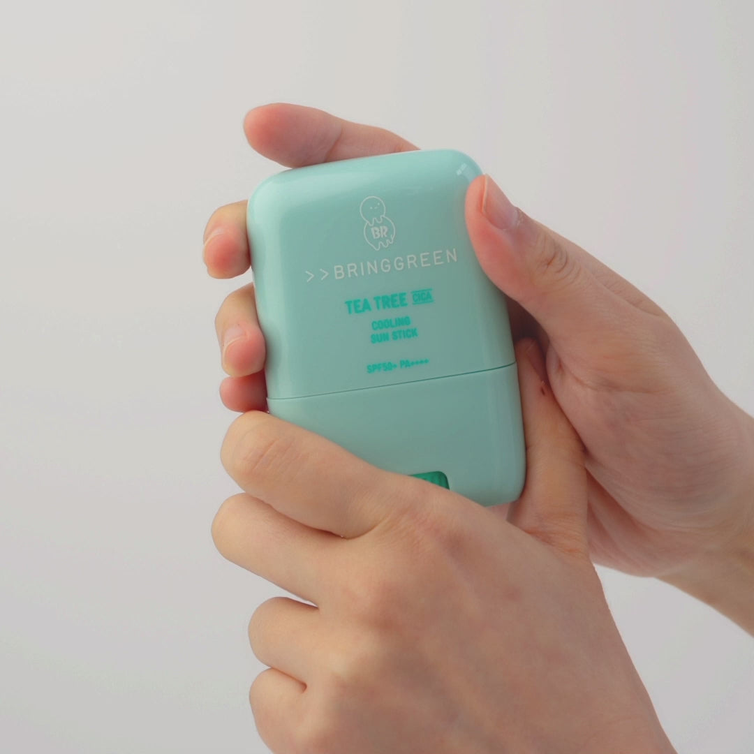 BRING GREEN Tea Tree Cica Cooling Sun Stick for Acne-Prone Skin and UV Protection (20g)